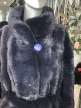 Load image into Gallery viewer, Stunning Dyed Blue MINK Fur Stroller Coat with Belt