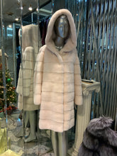 Load image into Gallery viewer, Stunning Pale Pink Mink Fur Stroller Coat with Hood