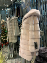 Load image into Gallery viewer, Stunning Pale Pink Mink Fur Stroller Coat with Hood