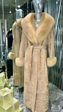 Load image into Gallery viewer, Swakara Fur Long Coat Fox Fur Collar Cuffs