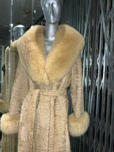 Load image into Gallery viewer, Swakara Fur Long Coat Fox Fur Collar Cuffs