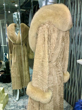 Load image into Gallery viewer, Swakara Fur Long Coat Fox Fur Collar Cuffs