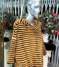 Load image into Gallery viewer, Reversible Mink Fur Short Coat with Hood Mustard Yellow and Black