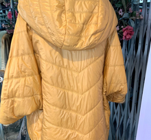 Load image into Gallery viewer, Reversible Mink Fur Short Coat with Hood Mustard Yellow and Black