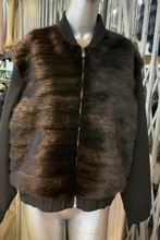Load image into Gallery viewer, Bomber Jacket Mink Horizontal Front Zipper