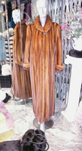 Load image into Gallery viewer, Whiskey Stripe Mink Fur Long Coat