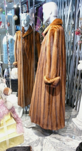 Load image into Gallery viewer, Whiskey Stripe Mink Fur Long Coat