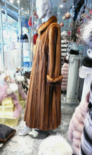 Load image into Gallery viewer, Whiskey Stripe Mink Fur Long Coat