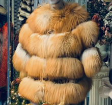 Load image into Gallery viewer, Short Red Fox Fur Jacket Printed Fur