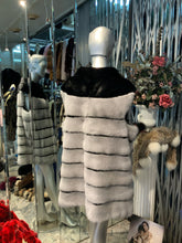 Load image into Gallery viewer, Sapphire Mink and Black Ranch Mink Fur Long Vest