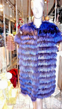 Load image into Gallery viewer, Amazing Shade Royal Blue Fox Fur Stroller Modern Coat SPECIAL SALE NOW!!
