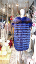 Load image into Gallery viewer, Amazing Shade Royal Blue Fox Fur Stroller Modern Coat SPECIAL SALE NOW!!