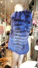 Load image into Gallery viewer, Rare and Gorgeous Shade Fox Fur Vest with Hood Royal Blue