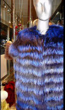 Load image into Gallery viewer, Amazing Shade Royal Blue Fox Fur Stroller Modern Coat SPECIAL SALE NOW!!