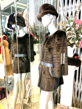 Load image into Gallery viewer, Ranch Mink Stroller with Leather Neckline & Details