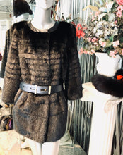 Load image into Gallery viewer, Ranch Mink Stroller with Leather Neckline & Details