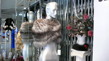 Load image into Gallery viewer, Very Stylish Custom-Made SILVER FOX FUR Shawl Shoulder Wrap Large Wide Made in USA