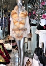 Load image into Gallery viewer, SIMONETTA RAVIZZA Stroller Coat with Golden Island Fox Fur Tuxedo Front Collar