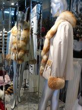 Load image into Gallery viewer, SIMONETTA RAVIZZA Stroller Coat with Golden Island Fox Fur Tuxedo Front Collar
