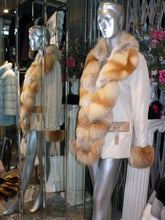 Load image into Gallery viewer, SIMONETTA RAVIZZA Stroller Coat with Golden Island Fox Fur Tuxedo Front Collar