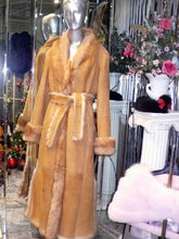 Load image into Gallery viewer, Warm Genuine Shearling Fur Coat Rust Tan ITALY--Shasa Designer