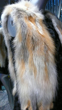 Load image into Gallery viewer, Black SWAKARA Fur Vest with Red Fox Fur Front Back Trim PREMIER FURS