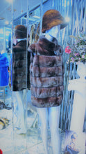 Load image into Gallery viewer, Mink Vest Fur Vest with Capped Shoulder Line Two Tone Dark Graphite Lavender Made in USA