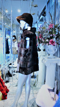 Load image into Gallery viewer, Mink Vest Fur Vest with Capped Shoulder Line Two Tone Dark Graphite Lavender Made in USA