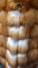 Load image into Gallery viewer, Natural RED FOX FUR Stroller Coat Horizontal Design Modern Youthful Warm
