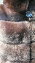 Load image into Gallery viewer, Mink Vest Fur Vest with Capped Shoulder Line Two Tone Dark Graphite Lavender Made in USA