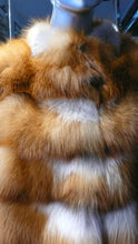 Load image into Gallery viewer, Natural RED FOX FUR Stroller Coat Horizontal Design Modern Youthful Warm