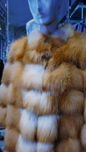 Load image into Gallery viewer, Natural RED FOX FUR Stroller Coat Horizontal Design Modern Youthful Warm