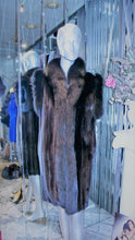 Load image into Gallery viewer, Ranch Mink Fur Long Vest with Black Fox Fur Tuxedo and Trim