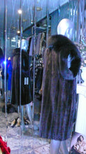 Load image into Gallery viewer, Ranch Mink Fur Long Vest with Black Fox Fur Tuxedo and Trim