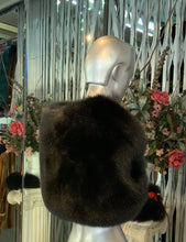 Load image into Gallery viewer, Black Fox Fur Short Vest Shoulder Bolero

