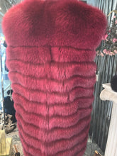 Load image into Gallery viewer, Fox Fur Vest in Burgundy Color Modern

