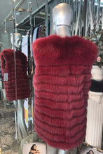 Load image into Gallery viewer, Fox Fur Vest in Burgundy Color Modern
