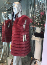 Load image into Gallery viewer, Fox Fur Vest in Burgundy Color Modern
