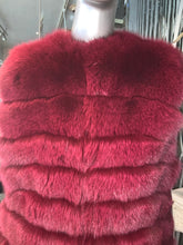 Load image into Gallery viewer, Fox Fur Vest in Burgundy Color Modern
