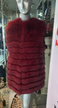 Load image into Gallery viewer, Fox Fur Vest in Burgundy Color Modern
