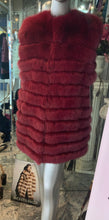 Load image into Gallery viewer, Fox Fur Vest in Burgundy Color Modern
