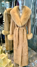 Load image into Gallery viewer, Swakara Fur Long Coat Fox Fur Collar Cuffs

