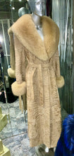 Load image into Gallery viewer, Swakara Fur Long Coat Fox Fur Collar Cuffs
