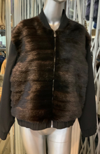 Load image into Gallery viewer, Bomber Jacket Mink Horizontal Front Zipper
