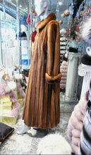 Load image into Gallery viewer, Whiskey Stripe Mink Fur Long Coat

