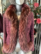 Load image into Gallery viewer, Stunning Swakara Fur Jacket with Fox Fur Tuxedo Trim

