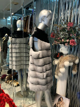 Load image into Gallery viewer, Sapphire Mink and Black Ranch Mink Fur Long Vest
