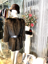 Load image into Gallery viewer, Ranch Mink Stroller with Leather Neckline &amp; Details
