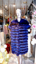 Load image into Gallery viewer, Amazing Shade Royal Blue Fox Fur Stroller Modern Coat SPECIAL SALE NOW!!
