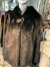 Load image into Gallery viewer, Classic Black Ranch Mink Fur Jacket with Double Fur Hood NEW SALE PRICE!
